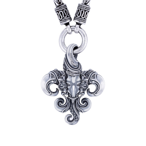 Fleur de lis Necklace: GANESHA SKULL